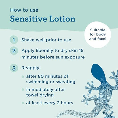 BLUE LIZARD Sensitive Mineral Sunscreen with Zinc Oxide 50+ Water Resistant UVAUVB Protection with Smart Cap Technology Fragrance Free , Sensitve, SPF 50 - - Tube, Unscented, 5 Fl Oz