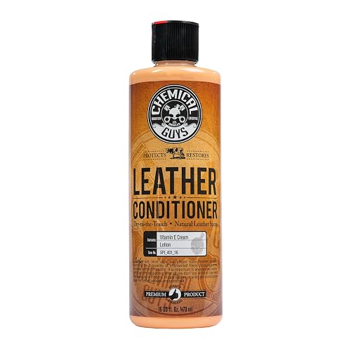 Chemical Guys Vintage Series Acondicionador de Cuero para Interiores de Automóviles, Asientos, Botas, Bolsos y Más (Funciona en Cuero Natural, Sintético, Pluma, Faux Leather y Más), 473 ml