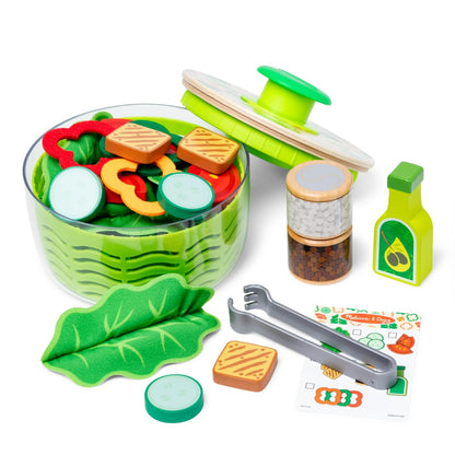 Melissa & Doug Centrifugador de Ensalada, Kit de Juguetes, Juego de Roles, Comida de Juguete para Niños y Niñas de Edad 3+