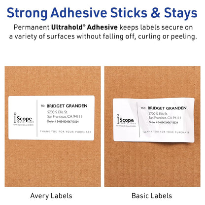 Avery Etiquetas de correo resistentes a la intemperie, tecnología TrueBlock, impresoras láser, 5-1/2 pulgadas x 8-1/2 pulgadas, 1000 etiquetas