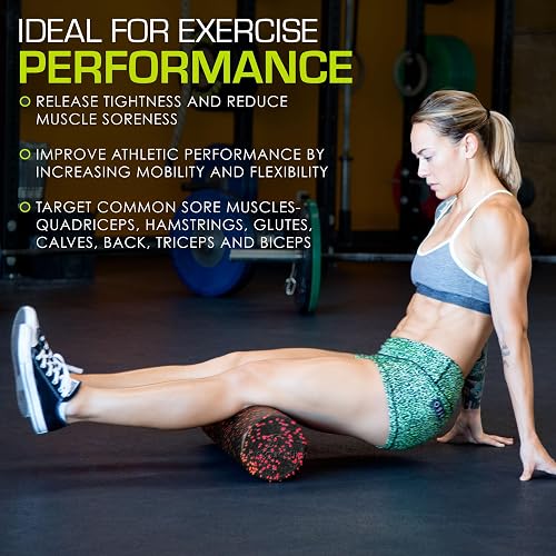 ProsourceFit High Density Foam Rollers long, Firm Full Body Athletic Massage Tool for Back Stretching, Yoga, Pilates, Post Workout Muscle Recuperation