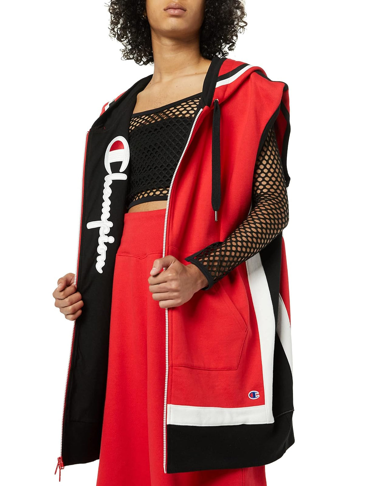 Champion Making the Cut Season 3 Episode 2 Champion Collab Winning Look Rafael's Reverse Weave Oversized Vest Sudadera con capucha Mujer