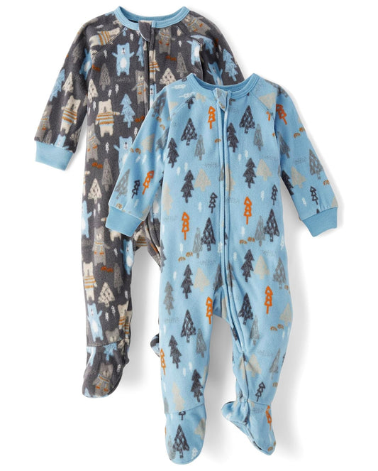 The Children's Place and Toddler Fleece Long Sleeve Zip Front One Piece Footed Pajamas,Sleep & Play Mamelucos para bebés y niños pequeños bebés niños