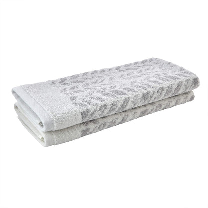 SKL Home by Saturday Knight Ltd. Toalla de Mano de Hojas envejecidas, Gris, 16 x 26 Pulgadas, 2 Unidades (Paquete de 1)