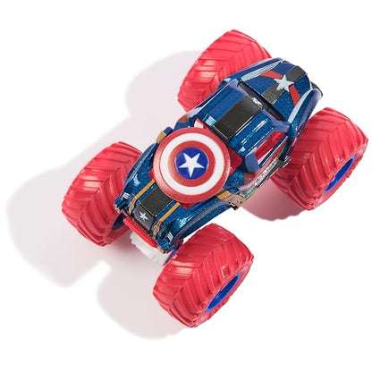 Monster Jam Marvel Heroes, Paquete de 5, Spider-Man, Black Panther, Iron Man, Captain America | Vehículos de Metal, Juguetes para niños y niñas a Partir de 3 años