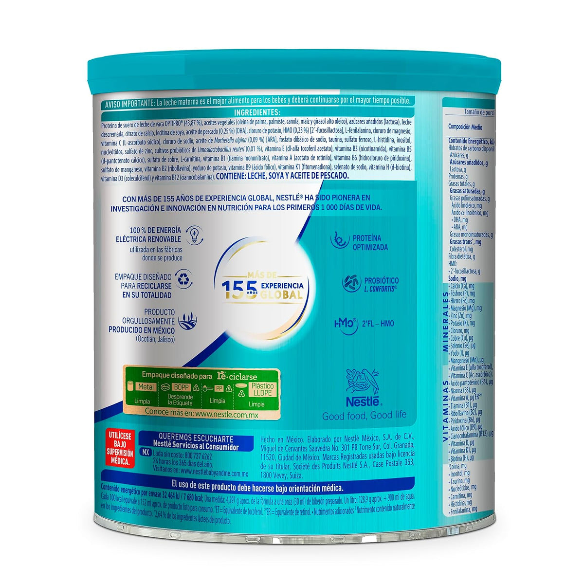 NAN 1 Optimal Pro Fórmula Para Lactantes a Base de Leche Etapa1 Lata 1.5 Kg