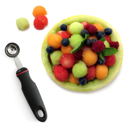 Norpro 110 Productos Grip-EZ Descorazonador de frutas, Sacabolas para melón y sandía, negro, 3 cm de diámetro