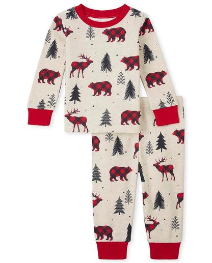 The Children's Place Pijama de algodón con diseño de murciélagos para niños pequeños Juego de Pijama para bebés Unisex