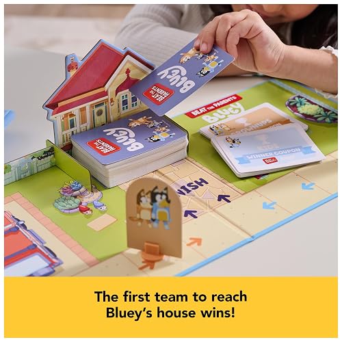 Spin Master Games, Bluey Padres vs Hijos, Trivia y Divertidos retos para Noches de Juegos en Familia, Juego fácil de Jugar, Juguetes de Bluey, para niños y familias para Edades de 5 años en adelante.