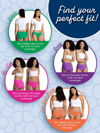 Fruit of the Loom Eversoft - Ropa Interior de algodón sin Etiquetas y Transpirable, Disponible en Tallas Grandes Ropa Interior para Mujer