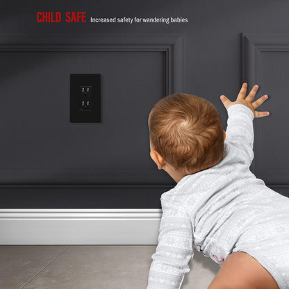ENERLITES - Placas de pared para decoración sin tornillos, cubiertas de salida seguras para niños, acabado brillante, tamaño mediano, 1 banda, 12,4 cm de alto x 7,9 cm de largo, termoplástico de
