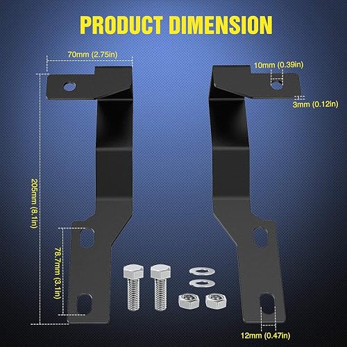 Nilight Soportes de Luz de Zanja para Capó 90058B para Toyota Tacoma 2005-2015