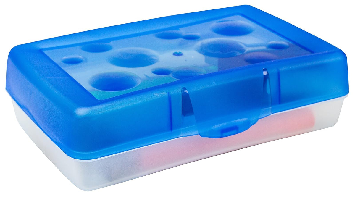 Storex 61623A12C - Estuche para lápices, 8.38 x 5.63 x 2.5 pulgadas, azul opaco, caja de 12 unidades