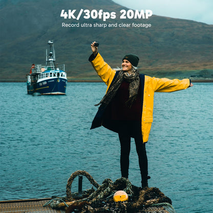 AKASO EK7000 Pro Cámara Deportiva 4K WiFi 20MP Cámara de Acción | Camara Acuatica Sumergible con Pantalla táctil, EIS, 2 baterías, para Senderismo/esquí/buceo/surfea/Deporte/a diario