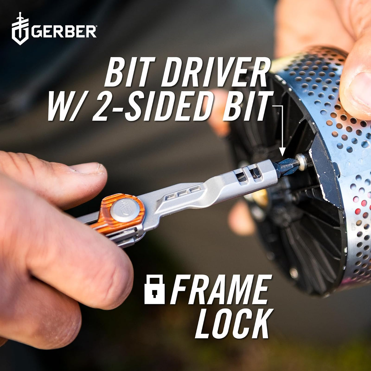 Gerber Gear - Cuchillo de bolsillo para brazo delgado con destornillador, abrebotellas, ónix
