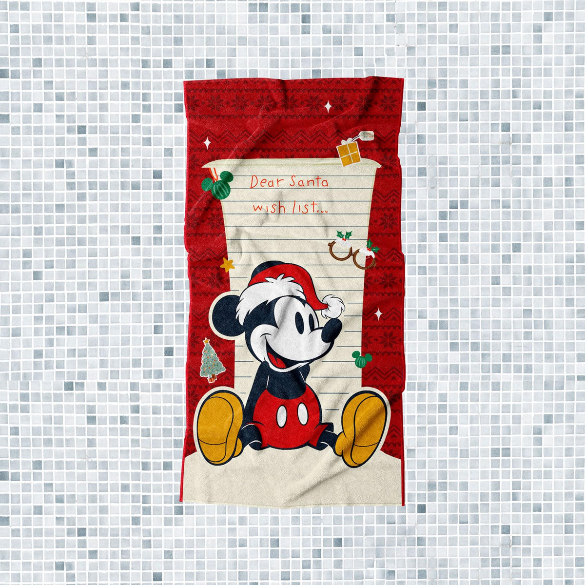 Providencia Toalla Premium para Baño 75x147 Cm Mickey Dear Santa