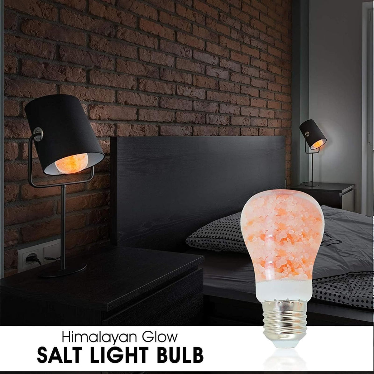 Himalayan Glow 1651C-2PK focos de luz de sal natural, 11 vatios, regulable