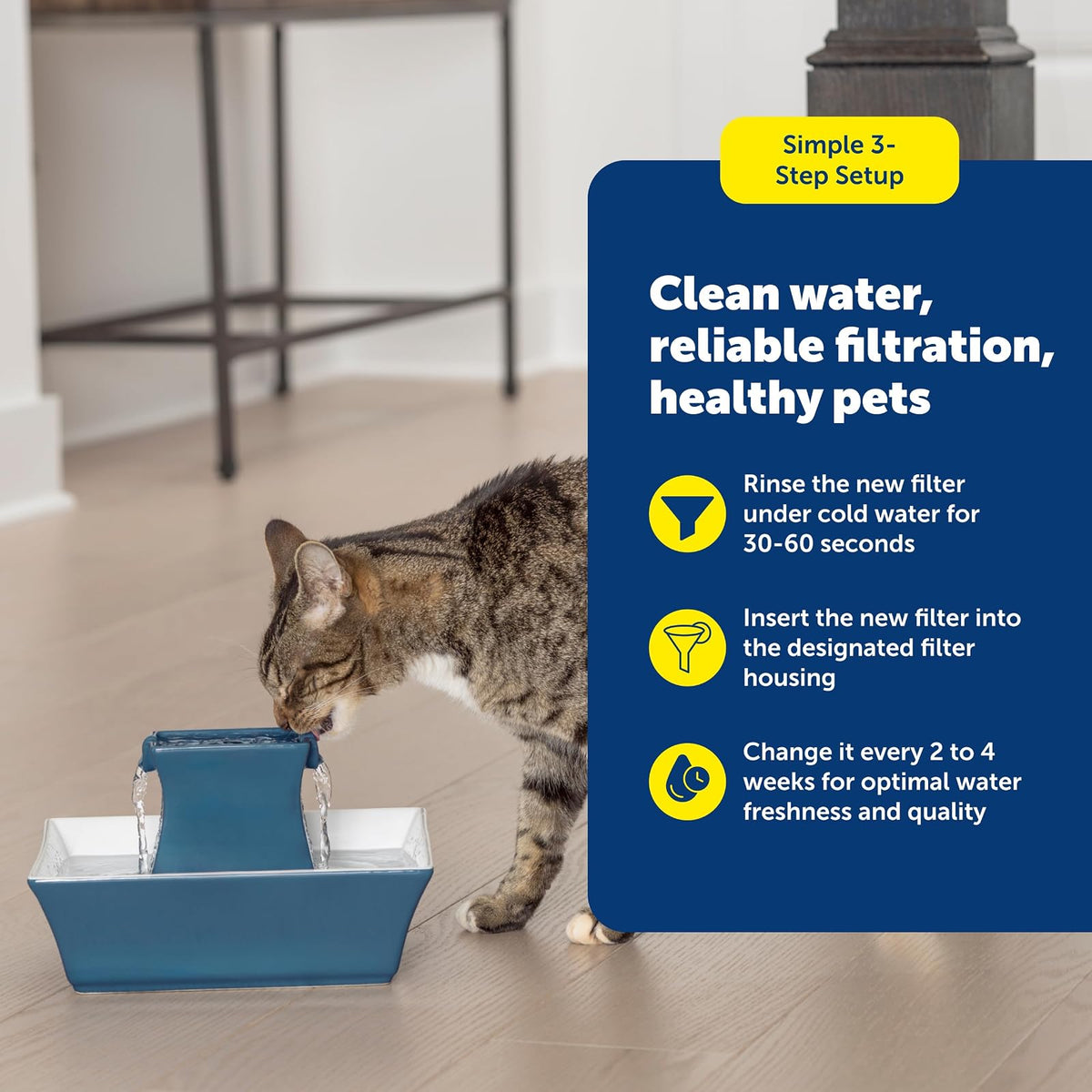 PetSafe Drinkwell Replacement Carbon Filters, Dog and Cat Ceramic and 2 Gallon Water Fountain Filters, 12-Pack