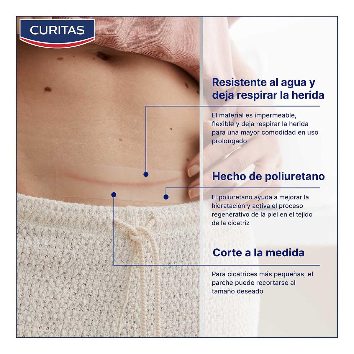 Curitas Reductor de Cicatrices, caja con 21 Venditas, Reduce, Aclara y Suaviza cicatrices nuevas y antiguas