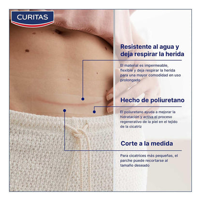 Curitas Reductor de Cicatrices, caja con 21 Venditas, Reduce, Aclara y Suaviza cicatrices nuevas y antiguas