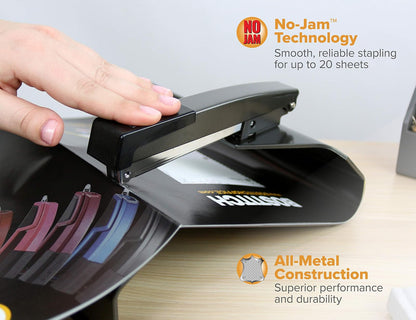 Bostitch No-Jam grapadora para folletos, color negro (B440SB), Negro, Saddle Stapler