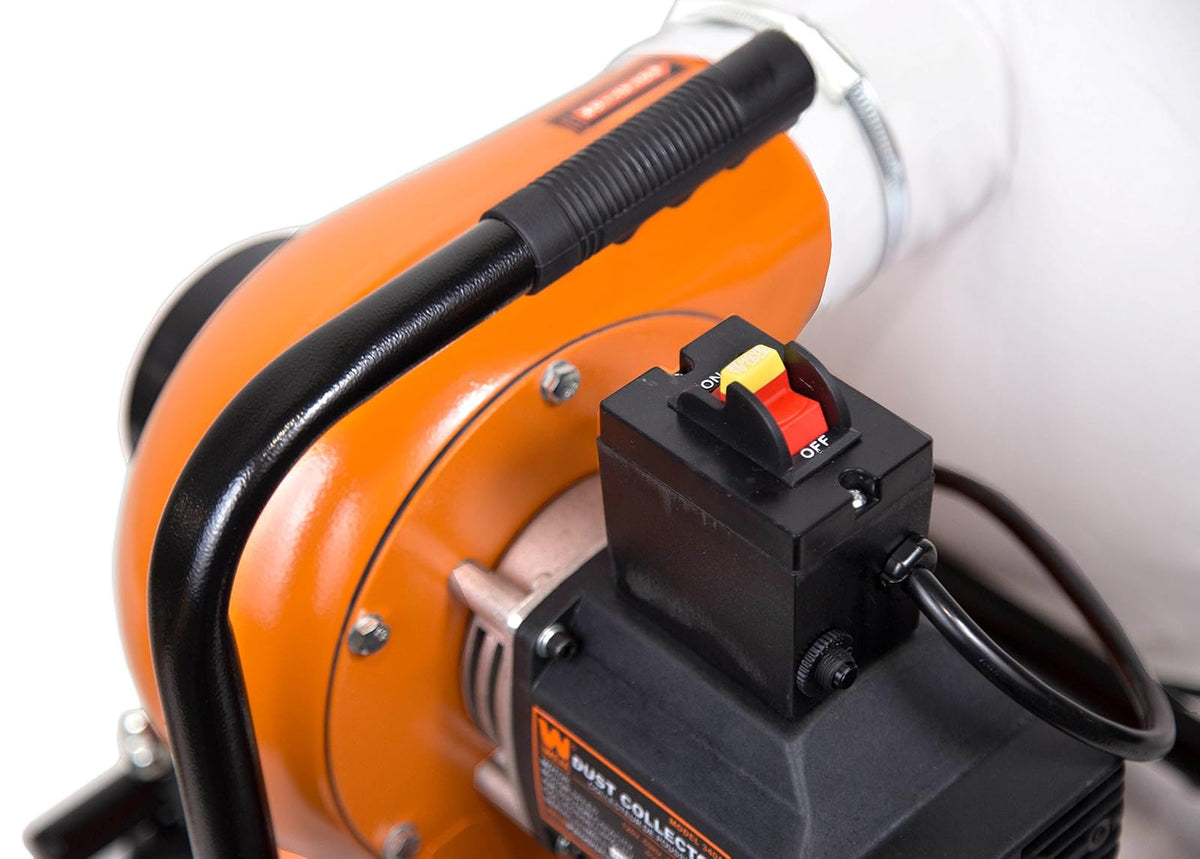 WEN - Colector de Polvo para carpintería, Motor de 5.7 amperios con Bolsa de 12 galones, Base móvil y Soporte de Pared Opcional (DC3401)