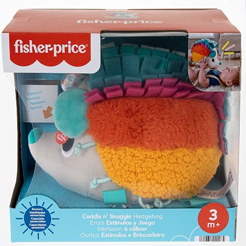 Fisher-Price, Erizo Estímulos y Juego, Baby, Juguete para Bebé, Juguetes Didácticos, 3 Meses en Adelante, 8 Texturas Diferentes y 3 Sonidos únicos para Que el bebé Explore