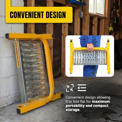 MAXXHAUL 50694 - Escalón de Servicio Ajustable para neumáticos de camión de 21-1/2 x 7.3 Pulgadas, con Plataforma Antideslizante, Capacidad Plegable de 300 Libras