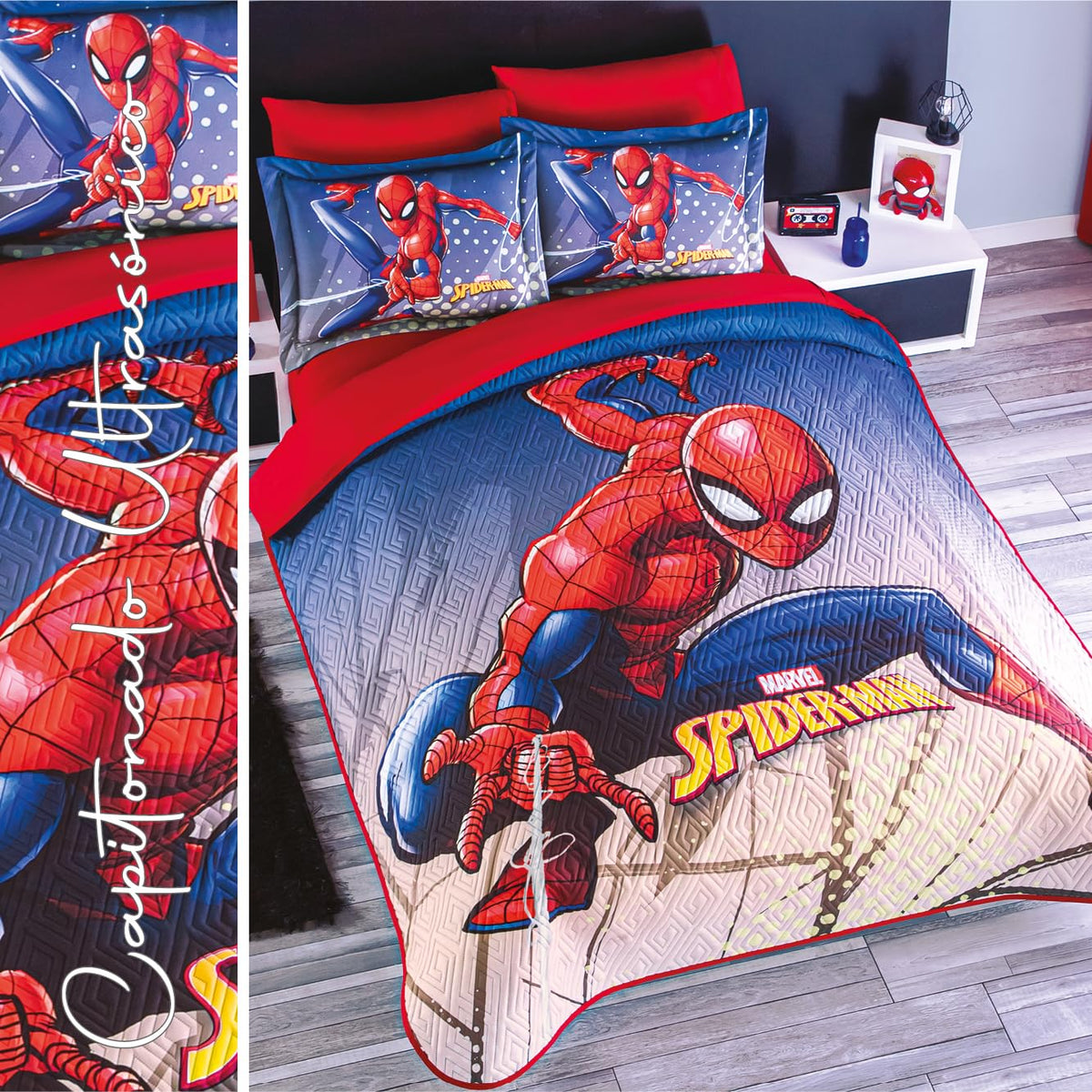 Colchas Concord Edredón, Color Marino, 100% Poliéster, Tamaño Individual, Matrimonial, Acolchado Suave para Ropa de Cama y Recámara, Colcha Acolchada para Cama, 1 Pieza