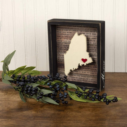 Primitives by Kathy - Cartel, Box Sign, Maine, 7" x 8.5", 1