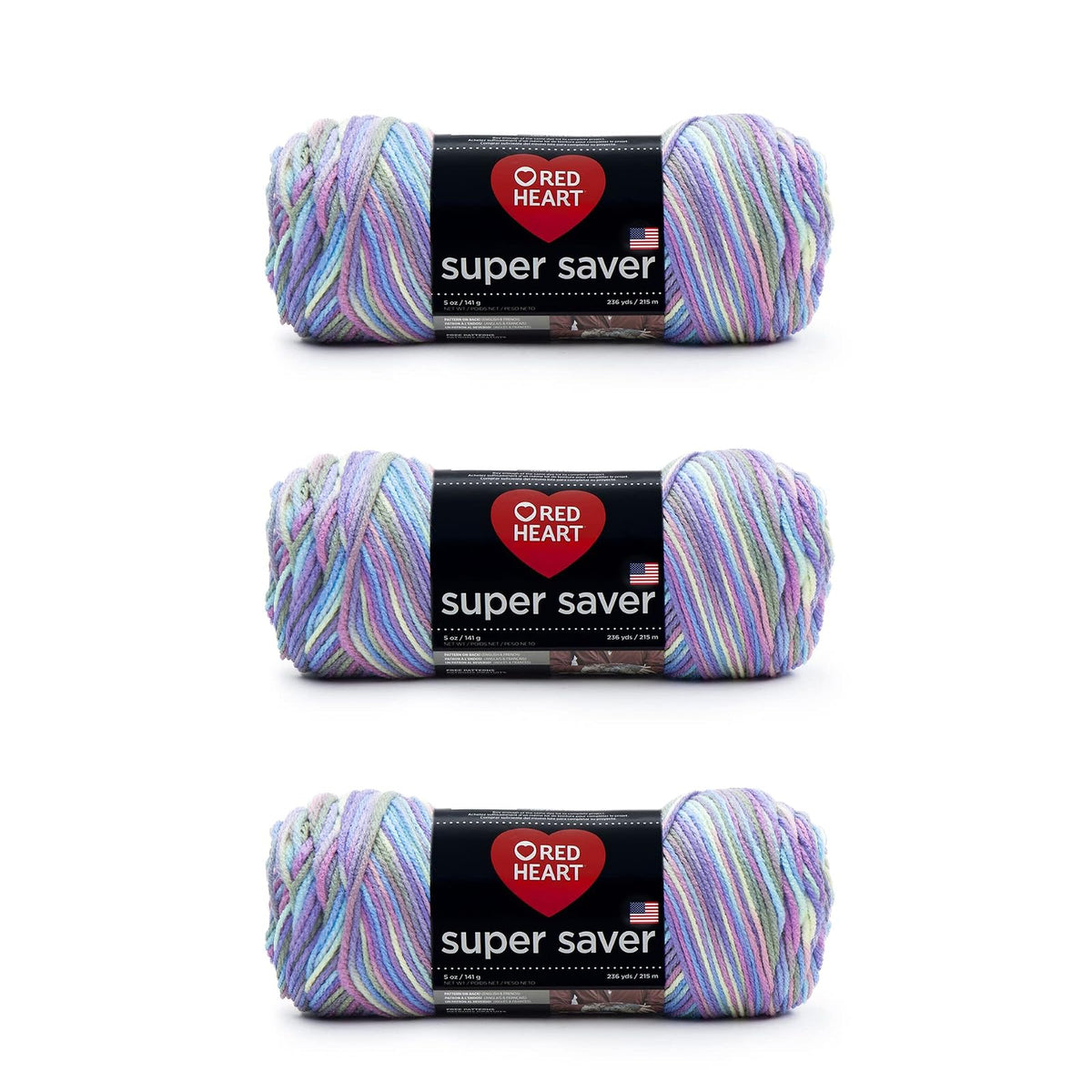 Red Heart Super Saver Estambre Acrílico, Paquete de 3 - Monet