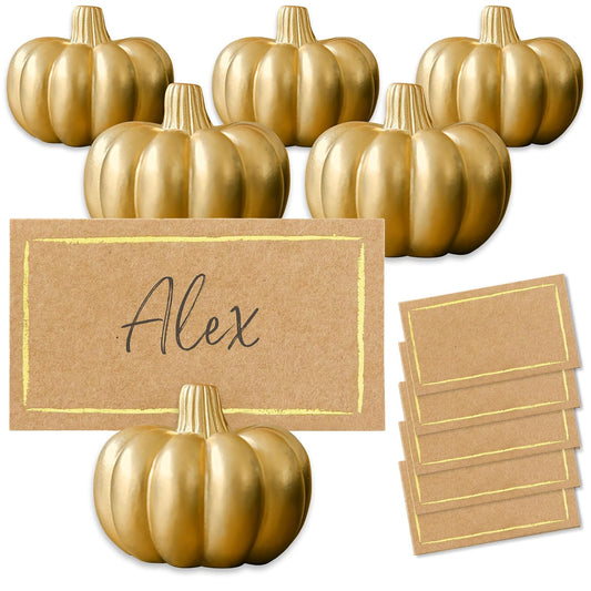 Kate Aspen Tarjetero con forma de calabaza, 6 unidades, dorado