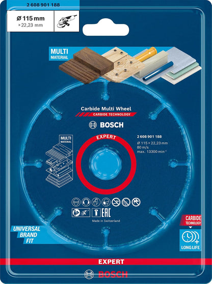 Bosch EXPERT Carbide Disco de corte Multi-Wheel 115mm