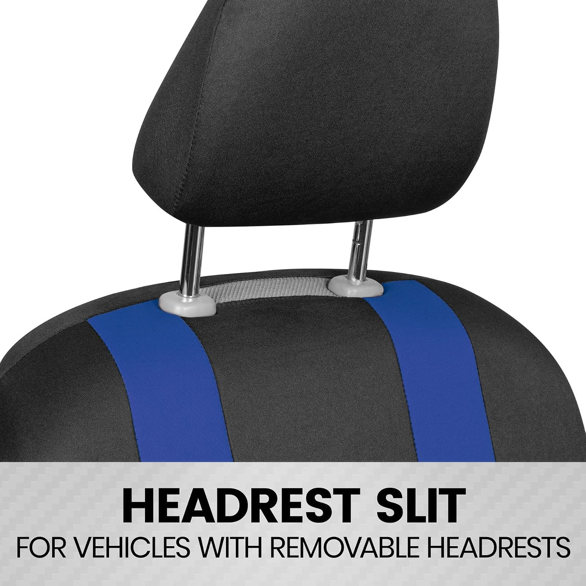 BDK - Juego completo de fundas para asientos de automóvil CarXS Forza Blue, fundas para asientos delanteros bicolores con funda de asiento trasero a juego para automóviles, protectores de asiento de automóvil de politela con diseño de banco dividido, fundas p