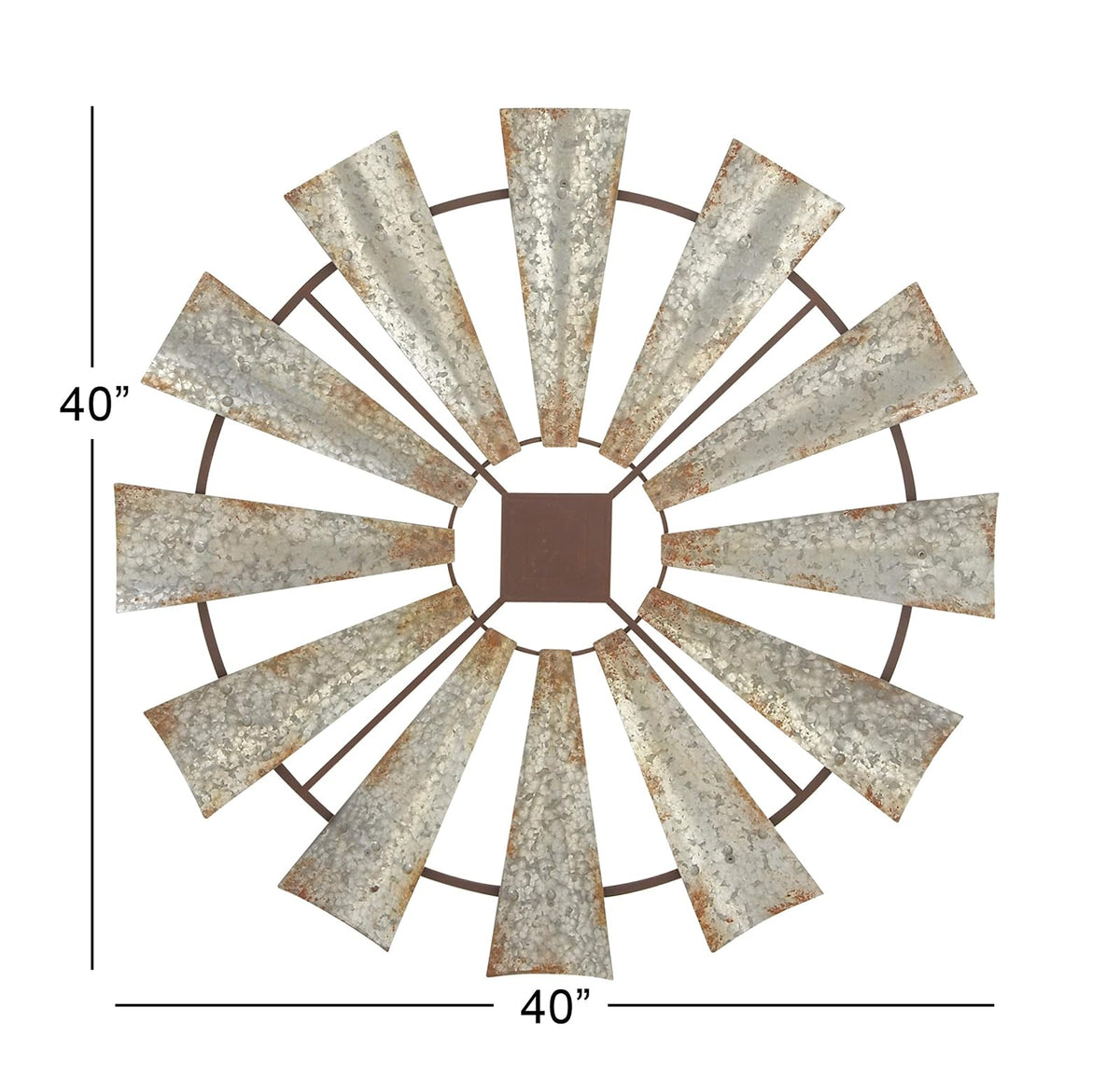 Decoración de Pared de Metal, 109 x 58 cm, Color Dorado, Rústico, Gris/Negro, 40" x 40", 1, 1