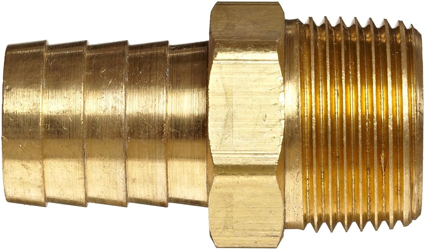 Anderson Metals Brass Hose Fitting, Connector, 1" Barb x 1" Male Pipe