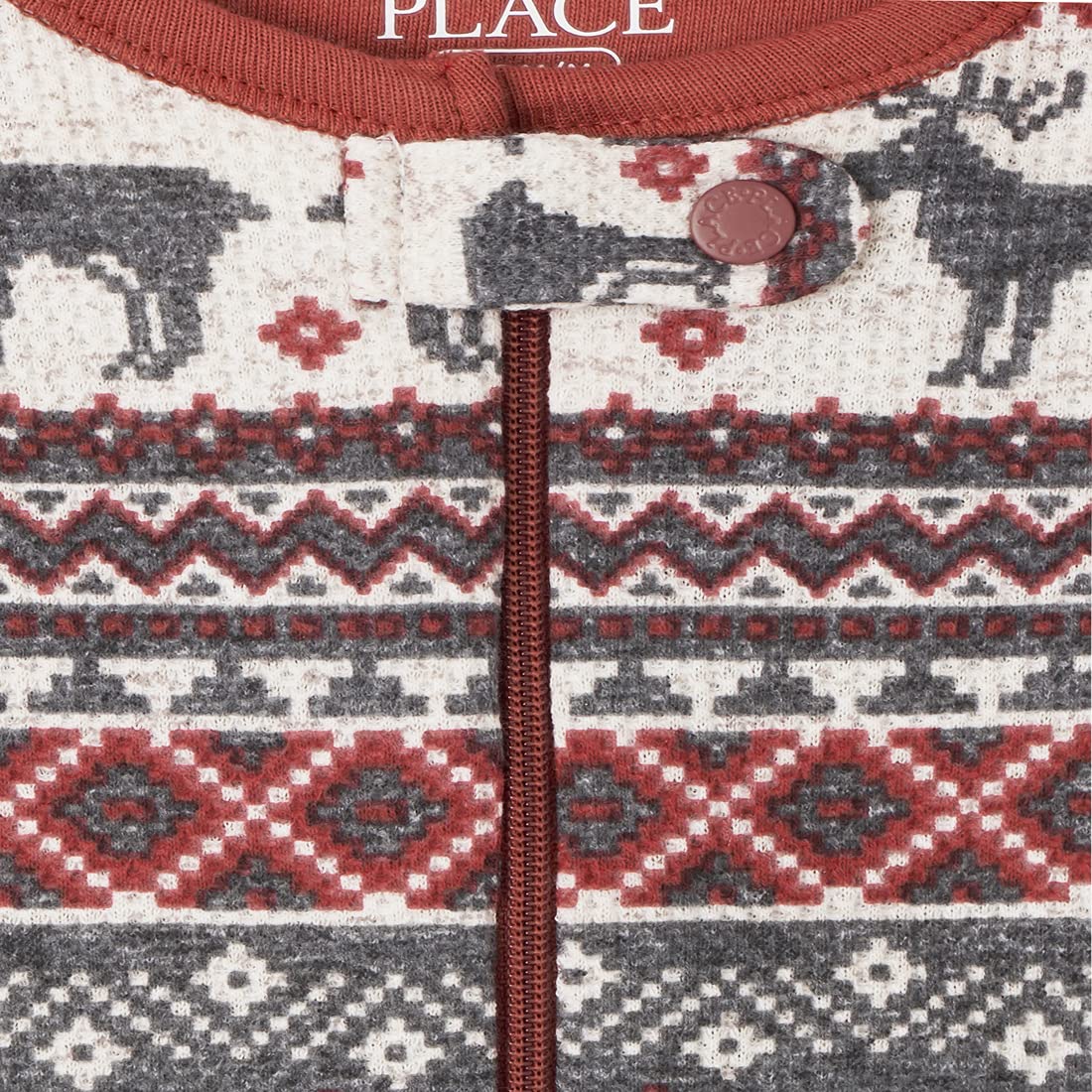 The Children's Place Pijama de una Pieza de algodón de Ajuste cómodo y de Renos Fairisle Mamelucos para bebs y Nios pequeos para niños Unisex