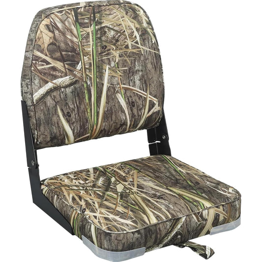 ERGOSEAT Asiento Acolchado Plegable con Respaldo para Bote Jon Camuflaje Max4
