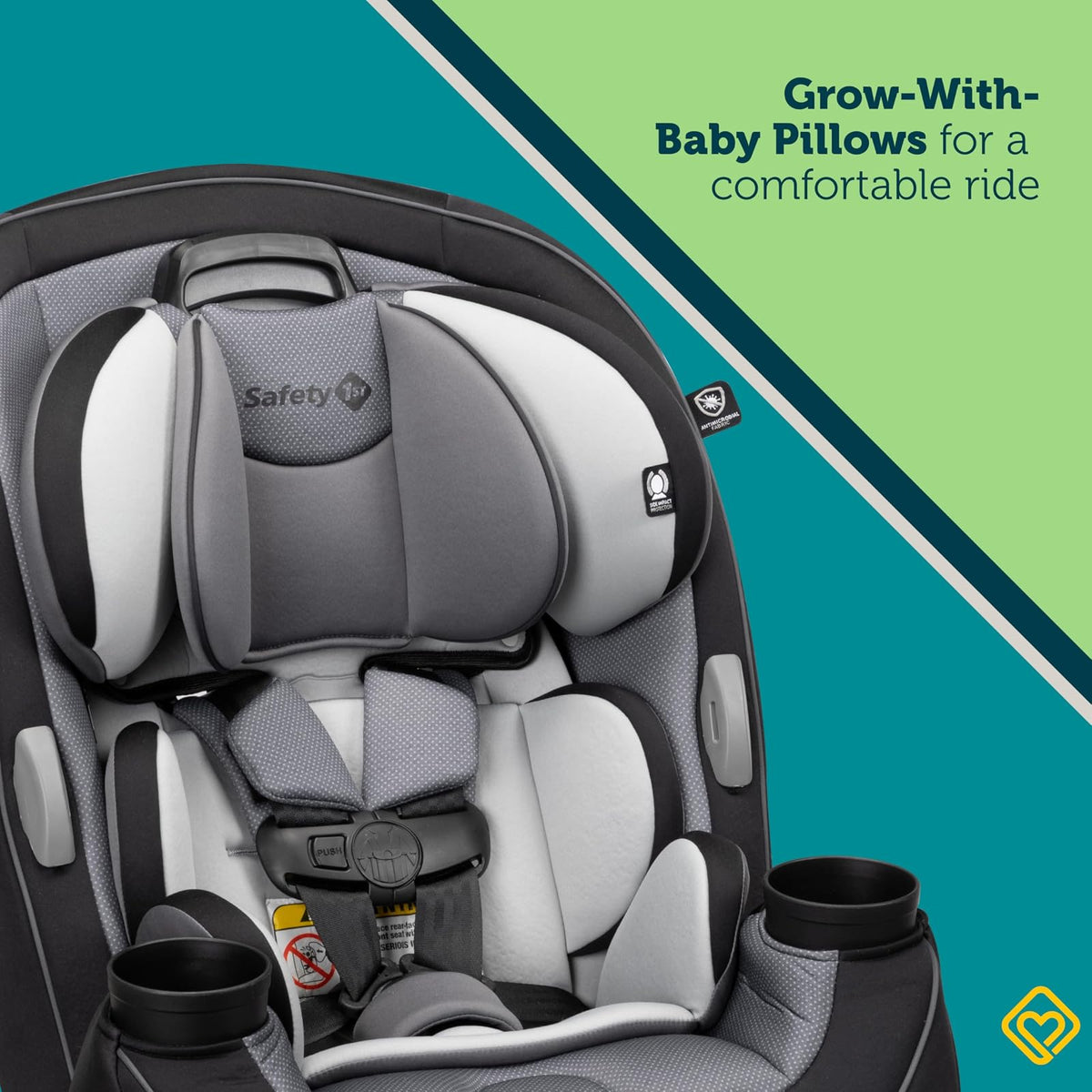 Safety 1st Autoasiento Convertible Grow & Go 3 en 1, Shadow, con protección de impacto lateral, arnés de 5 puntos, con sistema latch y 2 portavasos