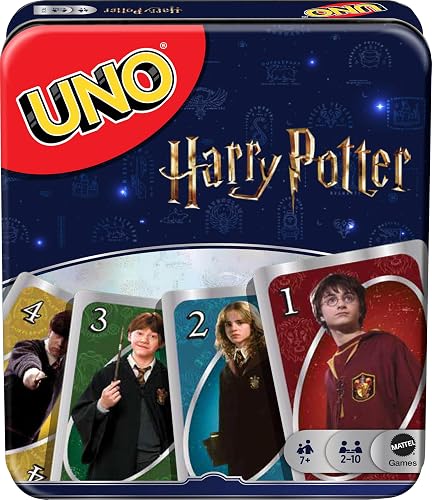 UNO Juego de Cartas Harry Potter Metálico para niños de 7 años en adelante