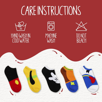 Disney - Paquete de 5 calcetines clásicos para mujer, diseño de Mickey Big Face
