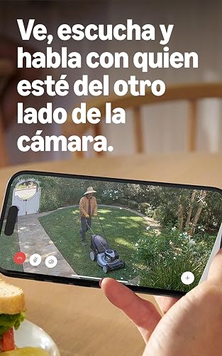 Cámara para exteriores Ring - Cámara para exteriores resistente a la intemperie, video vivo, visión nocturna a color, comunicación bidireccional, alertas de movimiento, compatible con Alexa (blanco)