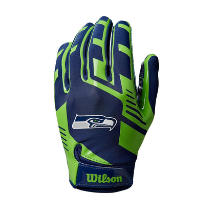 Wilson NFL Guantes Receptores de Fútbol Americano - Seattle - Juvenil