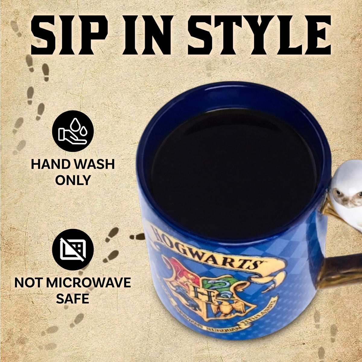 Silver Buffalo Harry Potter Hogwarts House - Taza de cerámica con mango en forma, 597 ml, color azul