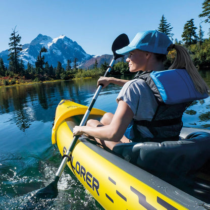 Intex Explorer K2 Kayak - Kayak Inflable para 2 Personas con Orejas de Aluminio y Bomba de Aire de Alta Salida