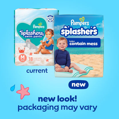 Pampers - Pantalones de natación desechables Splashers, grandes (> 31 libras), 17 unidades