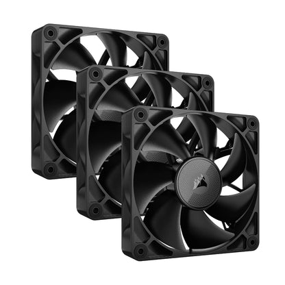CORSAIR iCUE Link RX120 Ventiladores PWM de 120 mm con iCUE Link System Hub - Rodamiento de Cúpula Magnética - Paquete Triple - Negro
