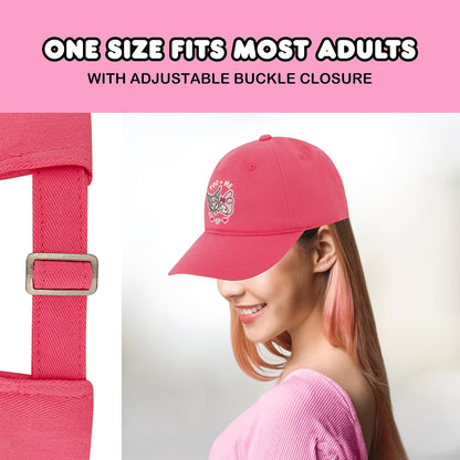 Hello Kitty Hat, Women's Adjustable Baseball Cap with Curved Brim