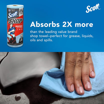Kimberly-Clark Scott - Toallas para taller, Azul, 12 Rolls