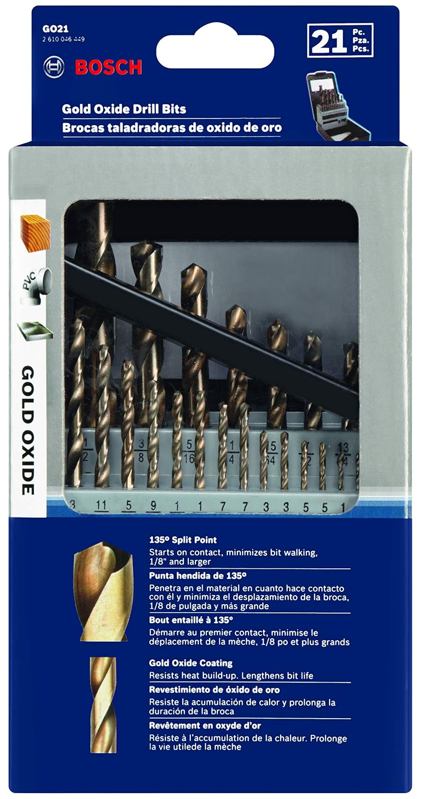 Bosch GO29 29 Pc Juego de brocas de óxido de oro